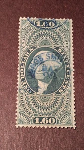 U.S. 1st issue revenue stamp #R79c very fine used with handstamp cancels - Picture 1 of 2