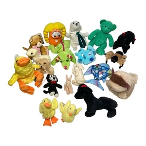 Vintage 90s Plush Lot of 19 Stuffed Animals Mixed Variety Duck Dragon Spider - Picture 1 of 3