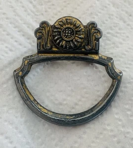 1”center Brass Antique Hardware Mid Century Modern French Provincial drawer pull - Picture 1 of 5
