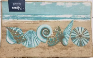 Printed Kitchen Accent Rug (nonskid)(17"x28") BEACH SEASHELLS ON SAND, NR - Picture 1 of 15