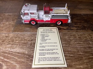 Code 3 Collectibles Baltimore Mack C Pumper Engine 34 Die Cast 2001 12352 - Picture 1 of 9