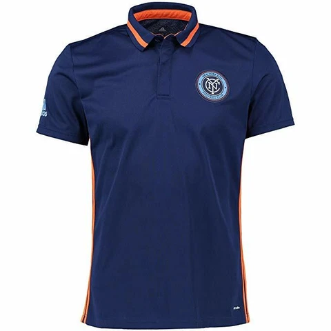 adidas MLS Men's New York City FC Climalite Authentic Team Polo, Navy Cover