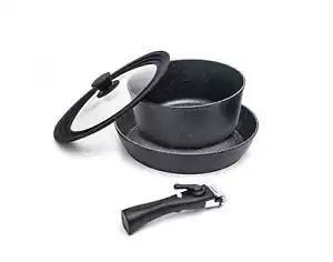 Kings Aluminium Cooking Set Gas Electric Induction Campfire Frypan saucepan - Picture 1 of 11