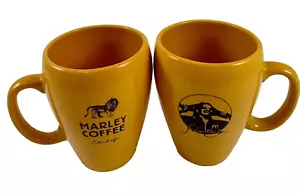2 RARE ORIGINAL Marley Coffee Co YELLOW Mug Cups "Stir it Up" Bob Marley - Picture 1 of 9