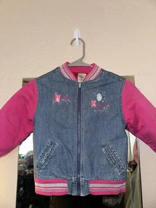 VTG Disney Princess Belle Cinderella Sleeping Beauty Denim Jean Jacket XS 4-5 - Picture 1 of 5