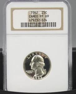 1962 Washington Quarter NGC PF69 CAMEO - Picture 1 of 2