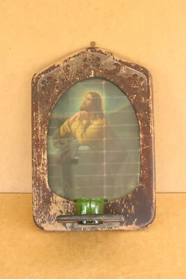 Home Censer Antique Altar Carved Wood Iconostasis Icon Jesus Frame Censer 1930s. - Image 1 of 4