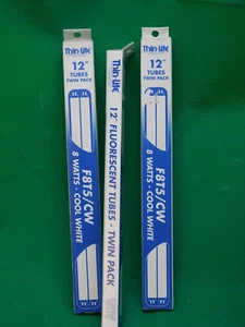 6 Tubes - Thin-Lite - F8T5/CW -12" Flourescent Tubes - Twin Pack - Free Shipping - Picture 1 of 1