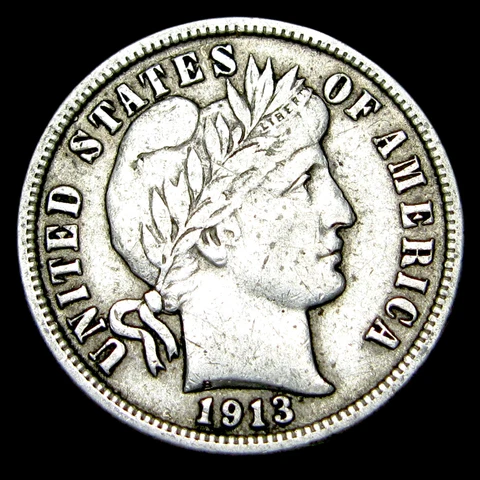 1913 Barber Dime Silver ---- Nice US Coin ---- #AB816 Cover