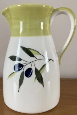 Pouring Pitcher, Large Size Hand Decorated With Black Olives. Stunning Piece  - Image 1 of 4
