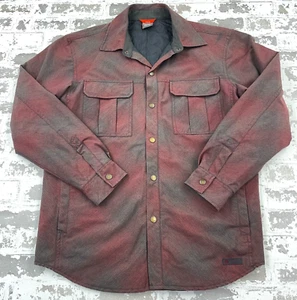Nike ACG Jacket Men Medium Red Gray Shadow Plaid Snap Vintage Y2K Shacket - Picture 1 of 13