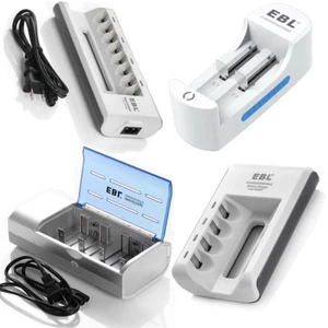 EBL Battery Charger For AA AAA C D NI-MH NI-CD Li-ion 9V Rechargeable Batteries - Picture 1 of 17
