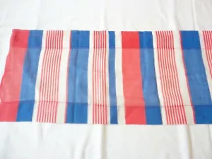 Window Curtain Valance Vtg 1970's Semi Sheer Red-White & Blue 144"W x 11" L - Picture 1 of 3
