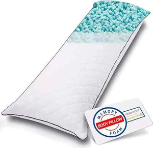 Almohada corporal, almohadas corporales de espuma viscoelástica refrescante para adultos que duermen, almohada larga f - Imagen 1 de 9
