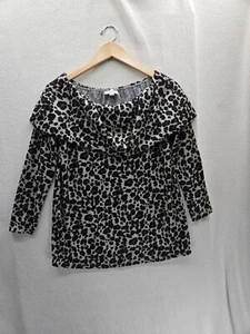 NEU LOFT schulterfreies Strickoberteil Pullover mit Animalprint Größe S - Bild 1 von 7