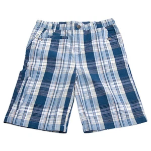 Appaman Big Boys' Plaid Board Shorts Sz 10 Ocean Blue - Picture 1 of 2