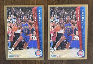 Fleer Isiah Thomas #69 1992-93 - Lote de 2 tarjetas - Detroit Pistons - Salón de la fama - Imagen 1 de 2