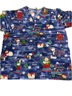 Peanuts Snoopy and Charlie Brown Mujer Navidad Exfoliante Top Talla XL Foto 1 de 4