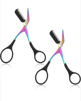 Eyebrow Trimmer Scissors with Comb – Non-Slip Razor Cutter for Women Makeup Qty2 - Image 1 of 4