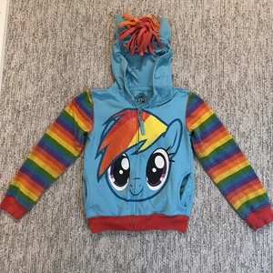 My Little Pony Rainbow Dash Hoodie Jacket Sz M 8/10 - Picture 1 of 9