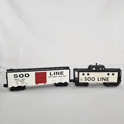 Vintage Caboose & Boxcar HO Scale SOO Line Mechanical Toy Train Models Pls READ⬇ - Image 1 of 4