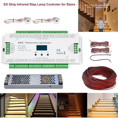 PIR Sensore di Movimento Regolatore Luce ES32 12V Infrarossi Passo Lampada Controller Scale - Immagine 1 di 4