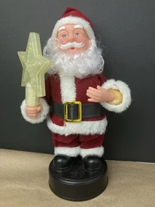 Vintage Animated Santa Claus with Light-Up Star & Music Battery Made In Taiwan - Picture 1 of 5
