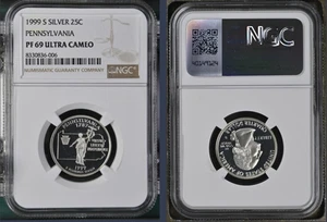 1999 S Silver 25¢ Pennsylvania NGC PF 69 Ultra Cameo - Picture 1 of 1