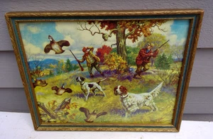 Emmitt Watson, Hunters Bees Dogs Birds 10"x10" Original Framed Print Lithograph - Picture 1 of 18