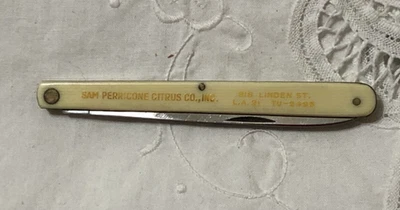 FACA DE MELÃO ESCASSA SAM PERRICONE CITRUS CO INC SOLINGEN ALEMANHA AÇO INOXIDÁVEL 9 1/2" - Imagem 1 de 4
