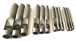 JUEGO DE 12 PUNZONES HUECOS PROFESIONALES ATE FABRICANTE DE JUNTAS DE ORIFICIOS PARA CINTURÓN DE CUERO 40070 - Imagen 1 de 3