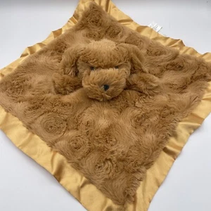 Cloud Island Brown Puppy Dog Baby Lovey Plush Fluffy Yellow Satin Target 14 inch - Picture 1 of 5