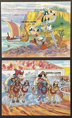 SELOS SERRA LEOA CAPEX '87 DISNEY SS MNH MARCOS CANADENSES VIKINGS PATETAS - Imagem 1 de 3