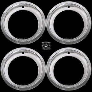 CHEVY GMC 6 LUG 15" RALLY WHEEL 3" DEEP TRIM RINGS BEAUTY RIM RING STEEL WHEELS - Picture 1 of 9