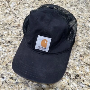 Carhartt Hat Cap Black Adjustable Trucker Outdoor Mesh Snapback Baseball Mens - Picture 1 of 8
