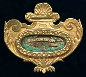 alte Reliquie Theca S.HIERONYMI PRES. DOCT. 19Th. - Bild 1 von 2
