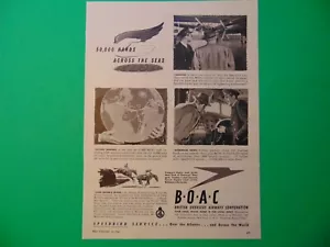 1947 British Overseas Airways Corp Speedbird Service anuncio impreso de arte - Imagen 1 de 1