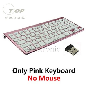 USB Wireless Slim Keyboard and Cordless Mouse 2.4GHZ Combo Kit Set PC Laptop - Picture 1 of 20