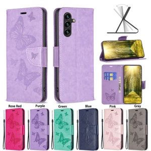 Fashion Butterfly Leather Flip Case Cover For Samsung Galaxy A55 A35 A15 A04 M53 - Picture 1 of 24