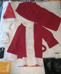 Santa Claus Suit Costume 9 pc Adult Size Small Christmas Party Cosplay Theater - Picture 1 of 15