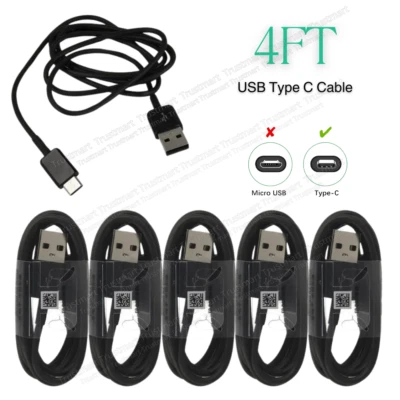 4Ft USB Type C Cable Fast Charger Charging Cord For Samsung Galaxy Android Phone - Image 1 of 4
