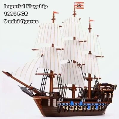 NEW DIY Pirates Imperial Flagship 10210 pcs 1664 Building Blocks Set Ship Boat - Image 1 of 4