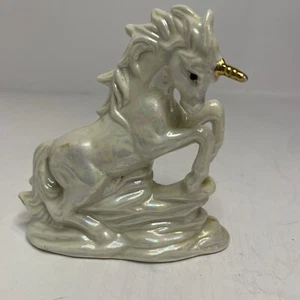 Vintage glänzende weiße Porzellan Einhorn Figur magische Figur - Bild 1 von 2