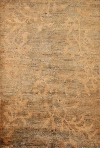 Nature Print Brown Moroccan Transitional Area Rug 5'x7' Jute Hand-knotted Carpet - Picture 1 of 12