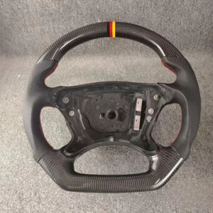 Black Carbon Fiber Steering Wheel for Mercedes-Benz R230 W219 W209 W211 CLK G55 - Bild 1 von 4