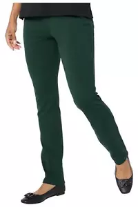 Quacker Factory Women's DreamJeannes Flat Waist SlimLeg Pants Fern - Picture 1 of 1