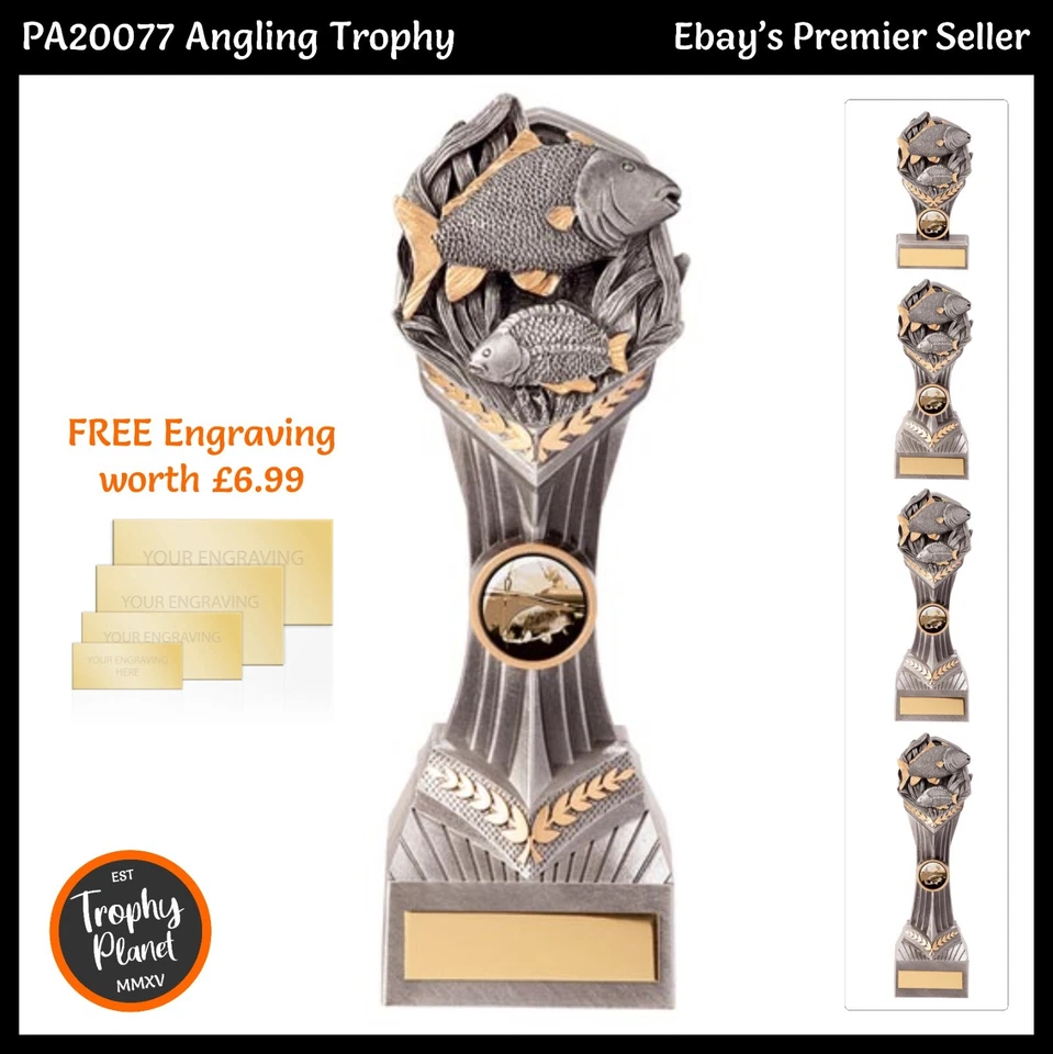 TROPHY PLANET ANGELTROPHÄE - Angeln Karpfen Award/Trophäen, KOSTENLOSE Gravur