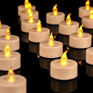 JUNPEI 24Pack Battery Tea Lights LED - Realistic and Bright Flickering Holiday - Picture 1 of 6