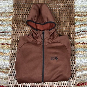Mountain Hardwear Tech Fleece Hoodie Hoody Rust Red Brown Full Zip Men’s Medium - Picture 1 of 4