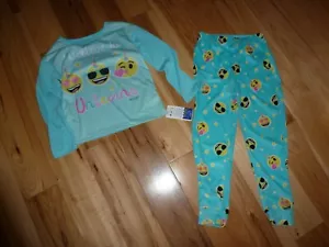 Emoji "I Believe In Unicorns" Sleepwear Set Size 7/8 Long Sleeve Shirt/Pants NWT - Picture 1 of 2